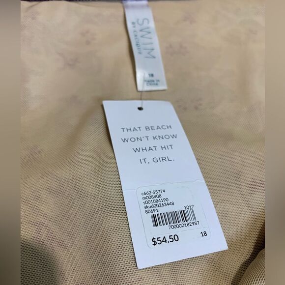 NWT LANE BRYANT Paisley SWIM BY CACIQUE. Top size 42 DD and Bottom size 18 - Picture 8 of 16